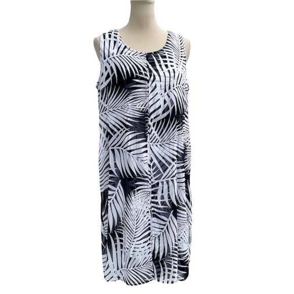 Susan Graver Women Palm Print dress Sz M - Picture 11 of 15